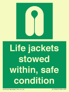 Life jackets stowed within